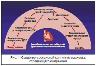 Рис. 1. Сердечно-сосудистый континуум пациента, страдающего ожирением