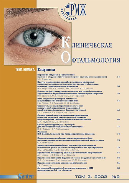KOFT, Глаукома № 2 - 2002 год | РМЖ - Русский медицинский журнал