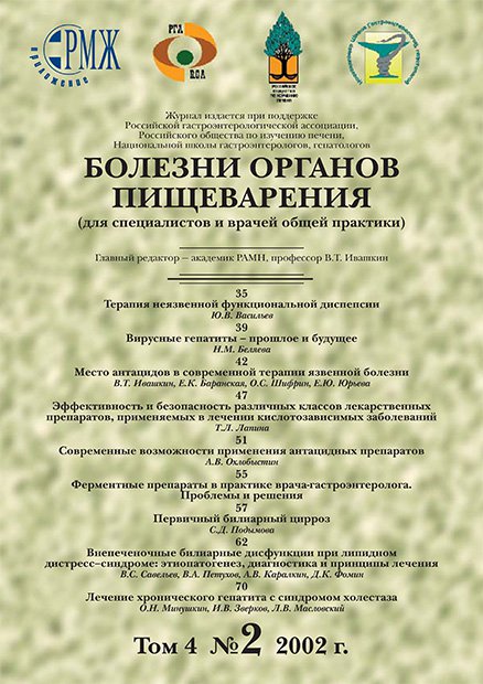 Болезни органов пищеварения № 2 - 2002 год | РМЖ - Русский медицинский журнал