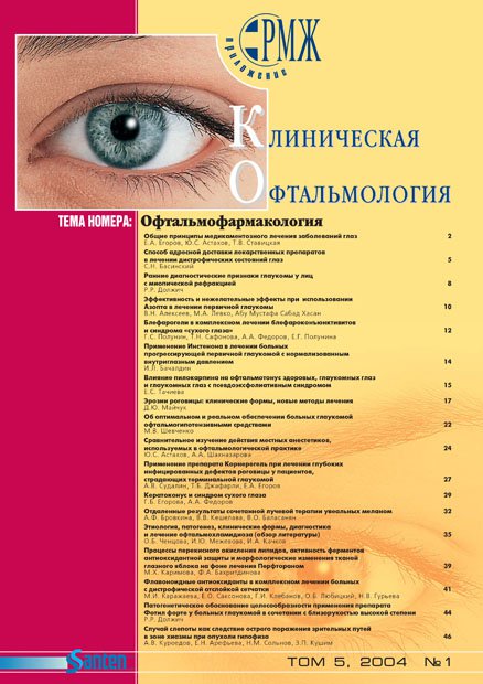 KOFT, Офтальмофармакология № 1 - 2004 год | РМЖ - Русский медицинский журнал