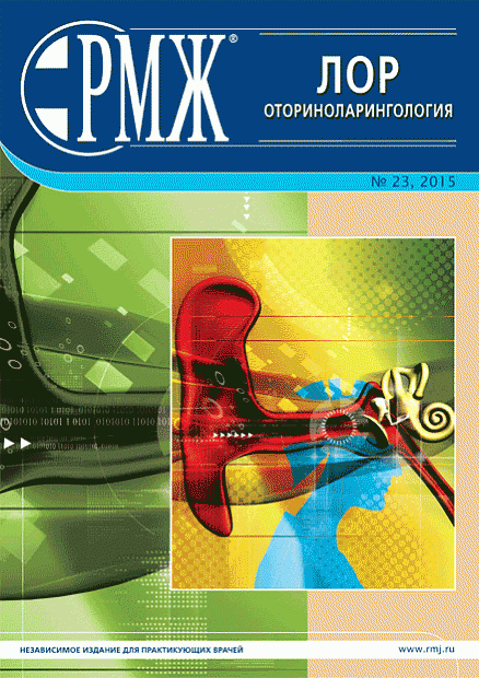 Оториноларингология № 23 - 2015 год | РМЖ - Русский медицинский журнал