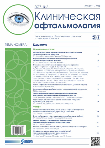 РМЖ «Клиническая Офтальмология» № 2, 2017 опубликован на сайте rmj.ru